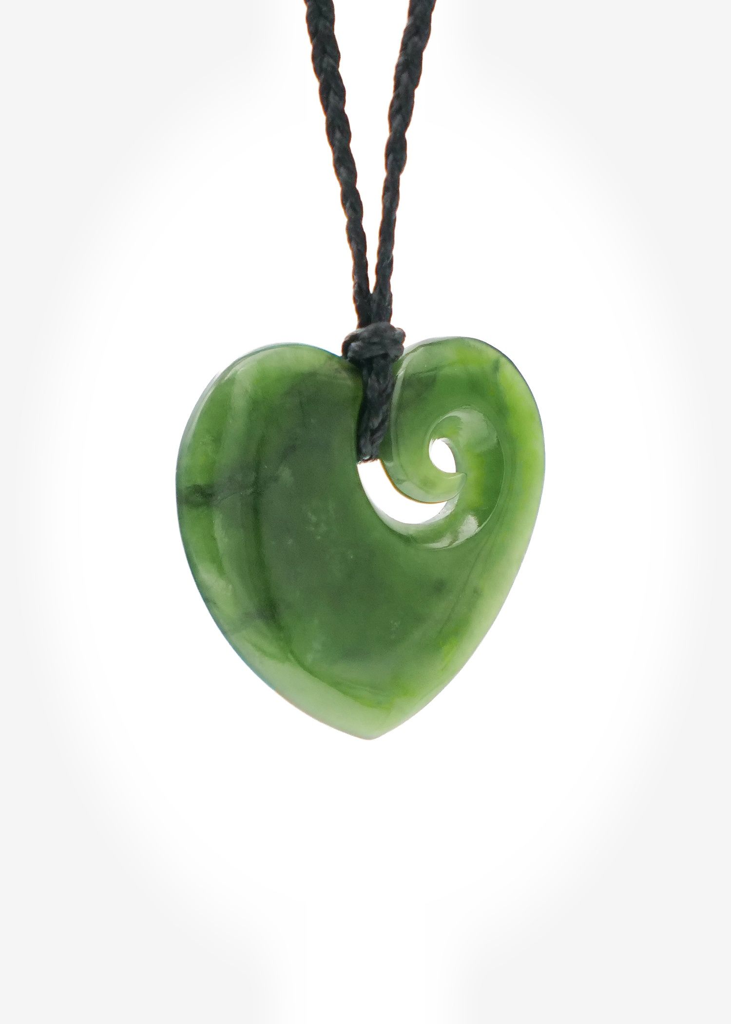 Moko Pounamu Manawa (Heart) NZ Genuine Kahurangi Greenstone - Kupe