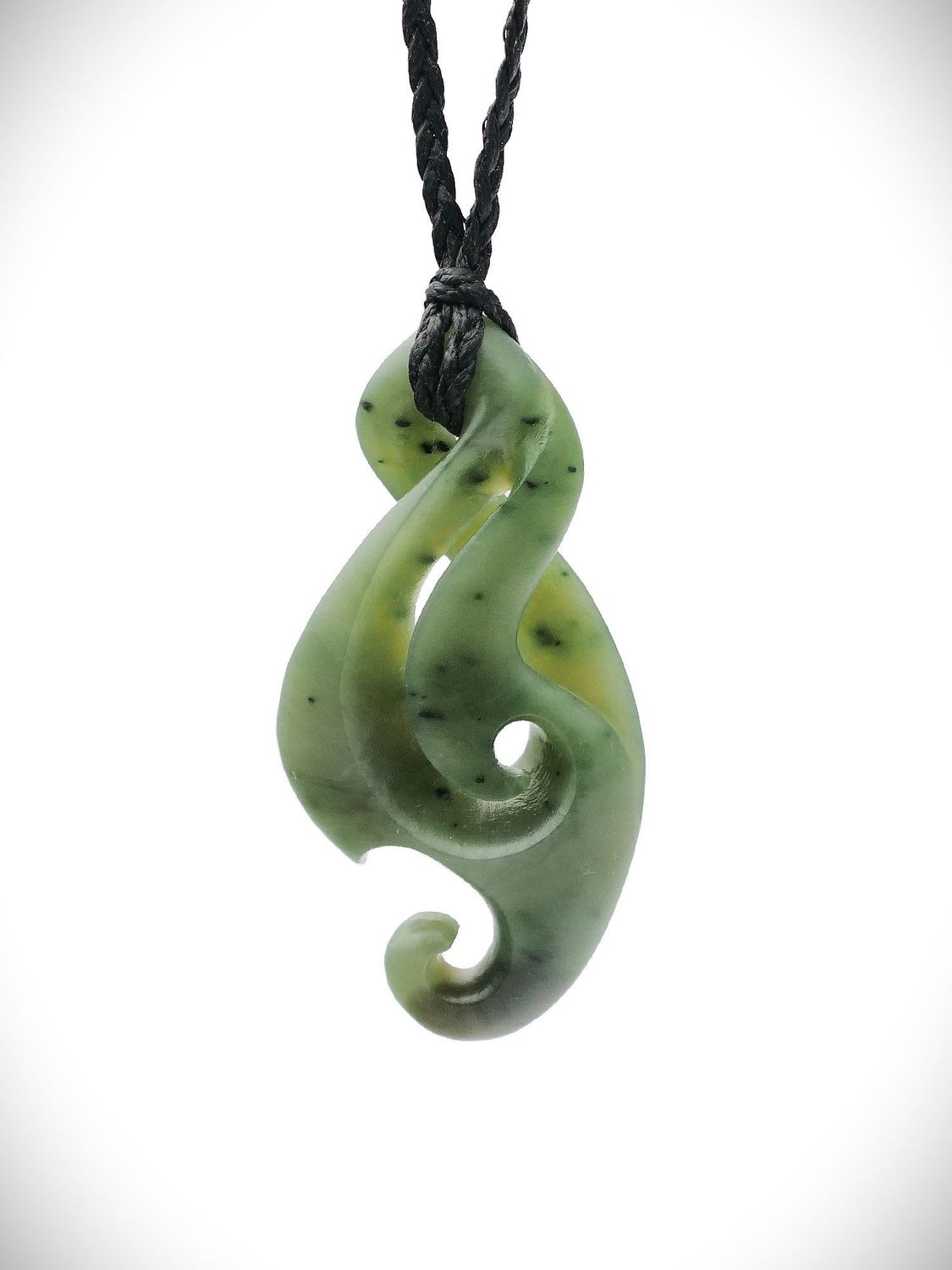 Moko Pounamu Single Pikorua Genuine NZ Kawakawa Greenstone - Motutaiko Moko Pounamu Single Pikorua Genuine NZ Kawakawa Greenstone - Motutaiko