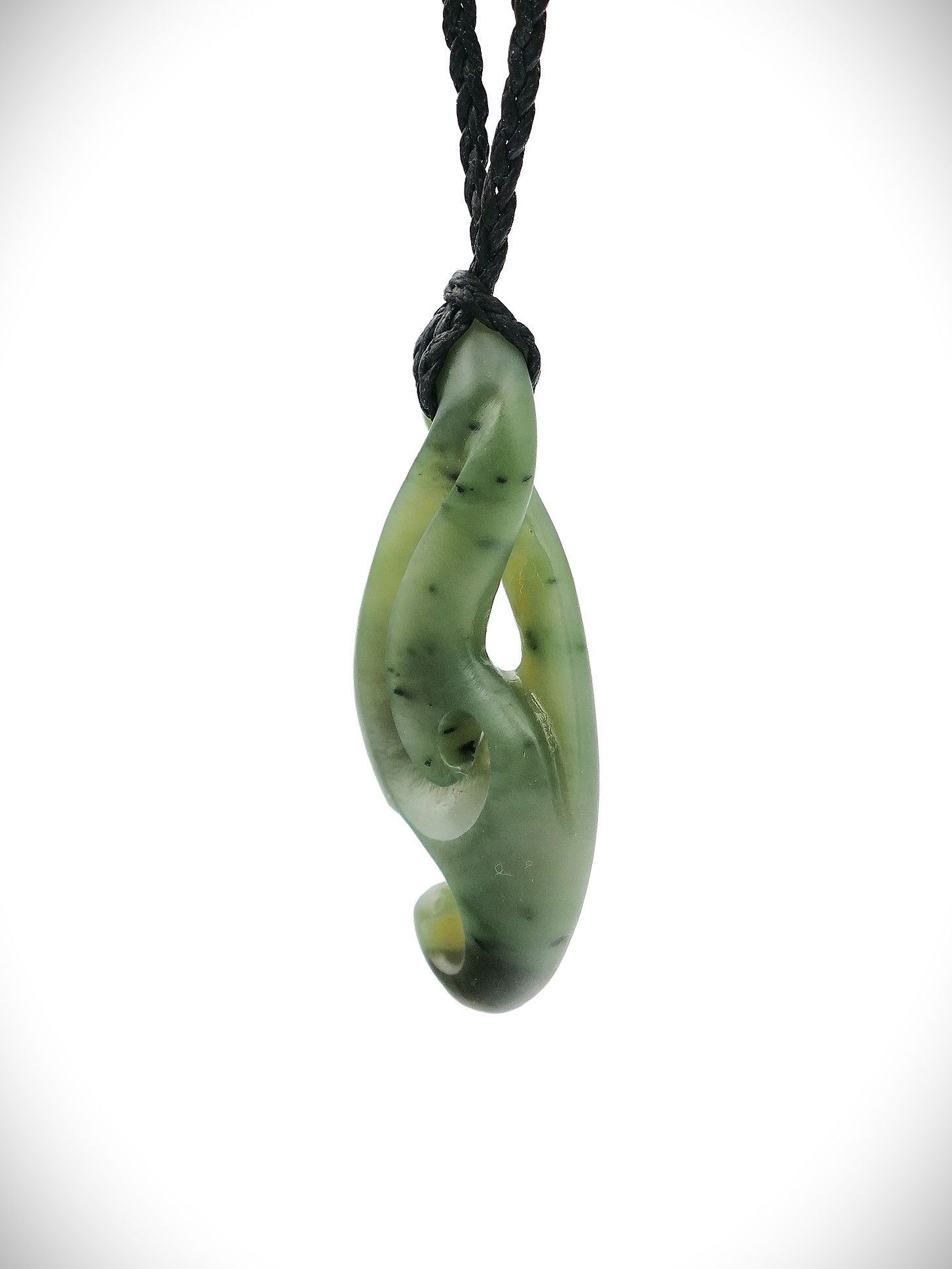 Moko Pounamu Single Pikorua Genuine NZ Kawakawa Greenstone - Motutaiko