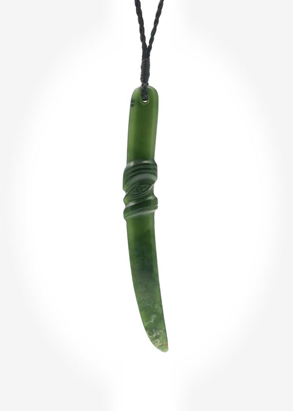 Moko Pounamu Sword Genuine NZ Kawakawa Greenstone - Whakarewarewa Moko Pounamu Sword Genuine NZ Kawakawa Greenstone - Whakarewarewa