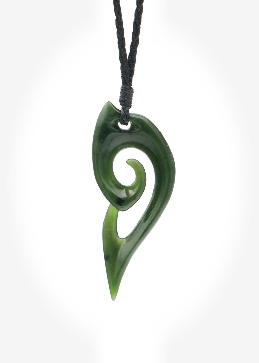 Moko Pounamu Koru NZ Genuine Kahurangi Greenstone -