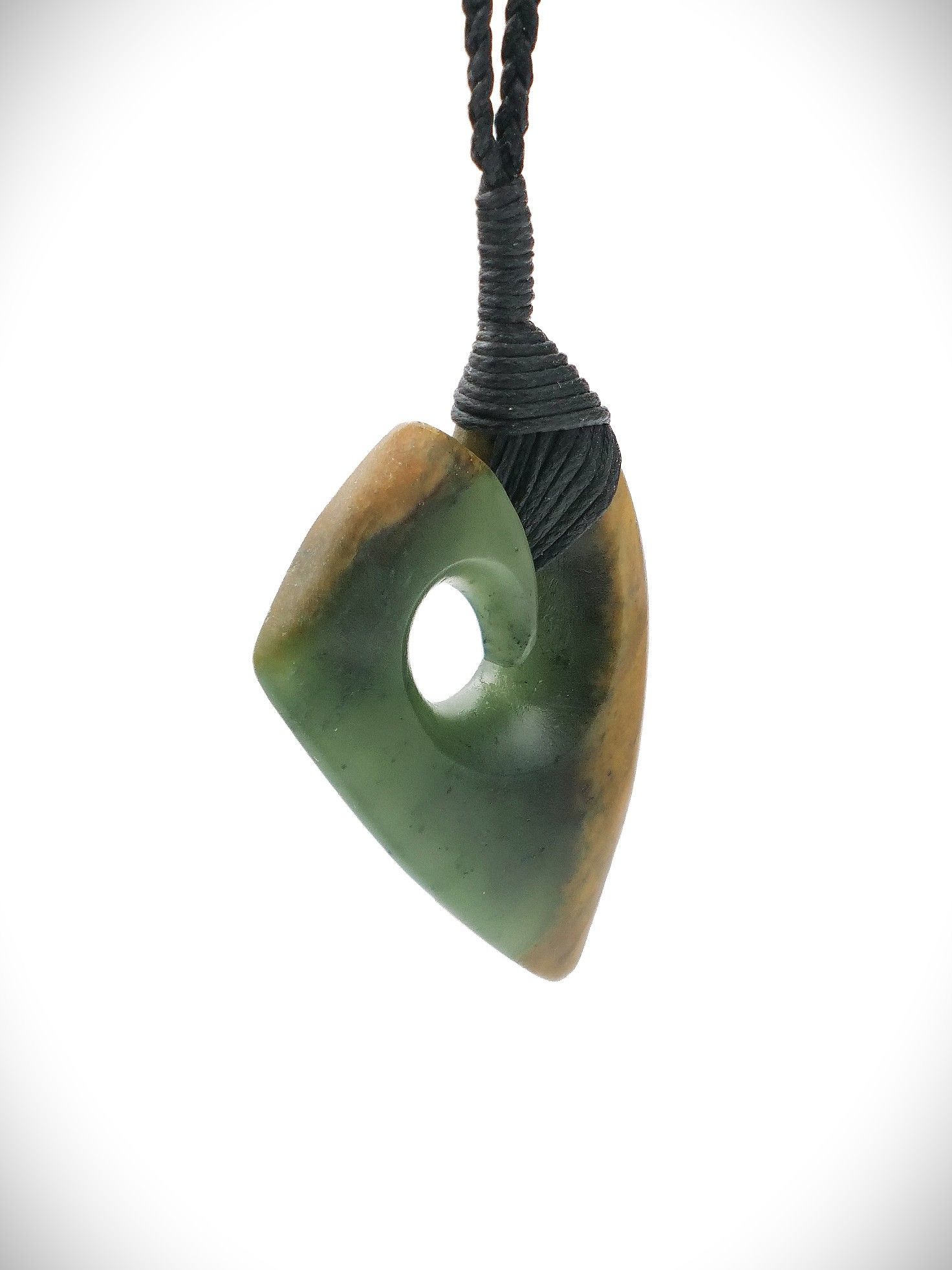 Moko Pounamu Hei Matau NZ Genuine Marsden Flower Greenstone - Manawaru