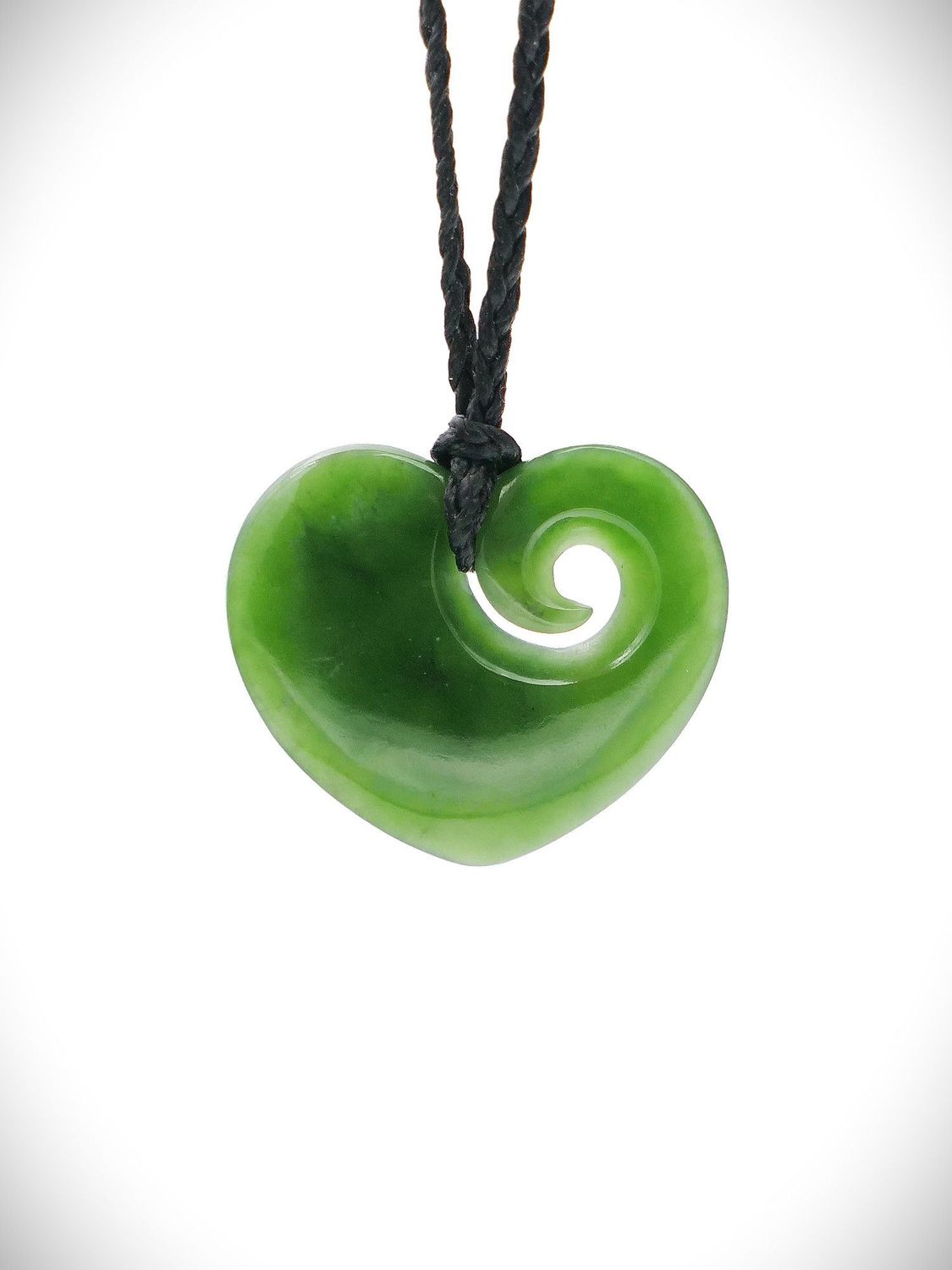 Moko Pounamu Manawa (Heart) NZ Genuine Kahurangi Greenstone - Omamari