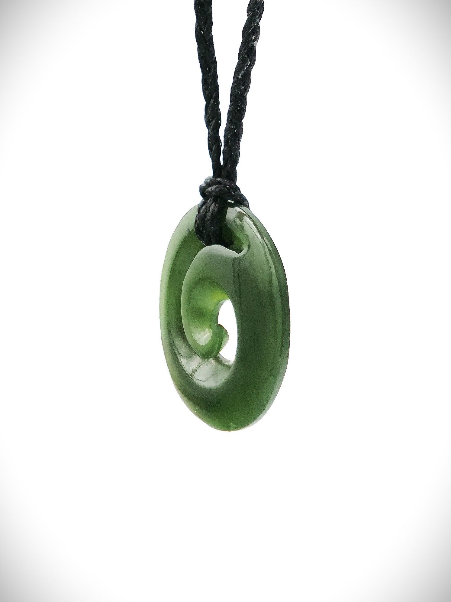 Moko Pounamu Koru NZ Genuine Kawakawa Greenstone - Motuoruhi