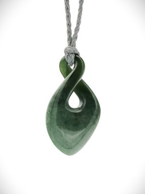 Moko Pounamu Pikorua (Twist) Genuine NZ Kawakawa Flower Greenstone - Ruawai Moko Pounamu Pikorua (Twist) Genuine NZ Kawakawa Flower Greenstone - Ruawai