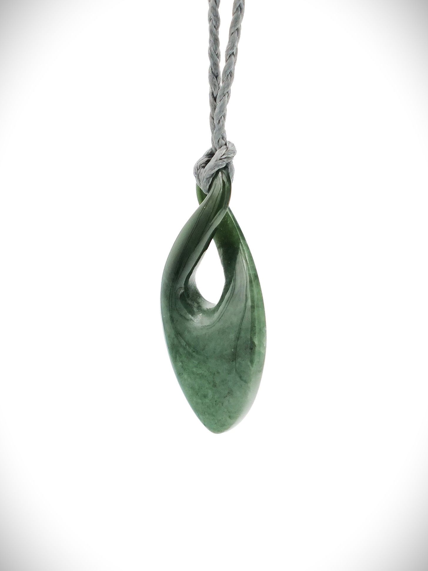 Moko Pounamu Pikorua (Twist) Genuine NZ Kawakawa Flower Greenstone - Ruawai