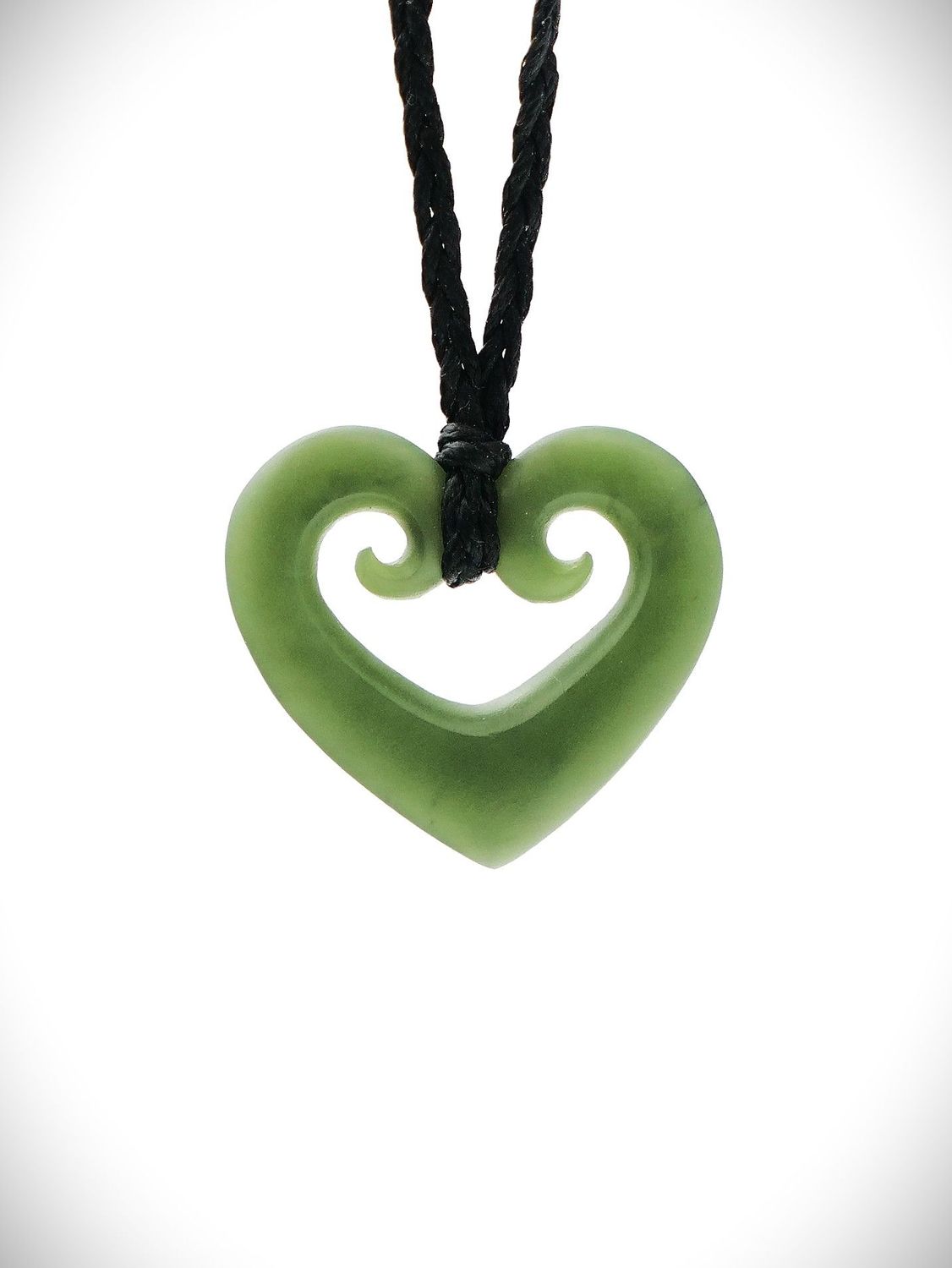 Moko Pounamu Manawa (Heart) NZ Genuine Kawakawa Greenstone - Mahaki