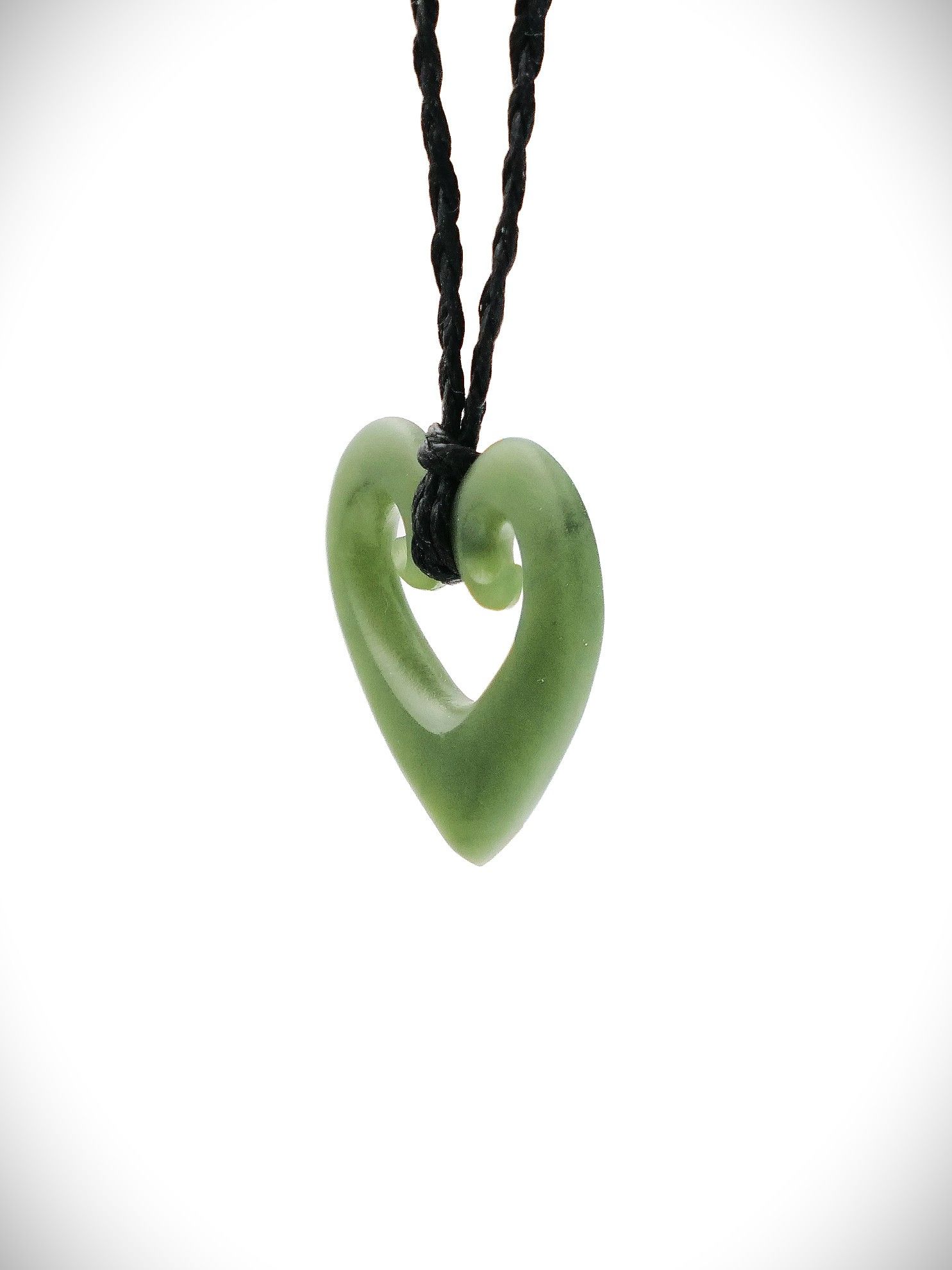 Moko Pounamu Manawa (Heart) NZ Genuine Kawakawa Greenstone - Mahaki