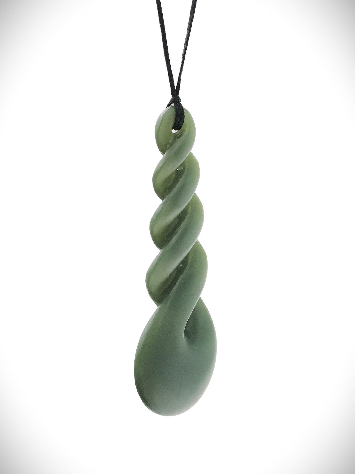 Moko Pounamu Quadruple Pikorua NZ Genuine Inanga Greenstone - Kaipakirikiri