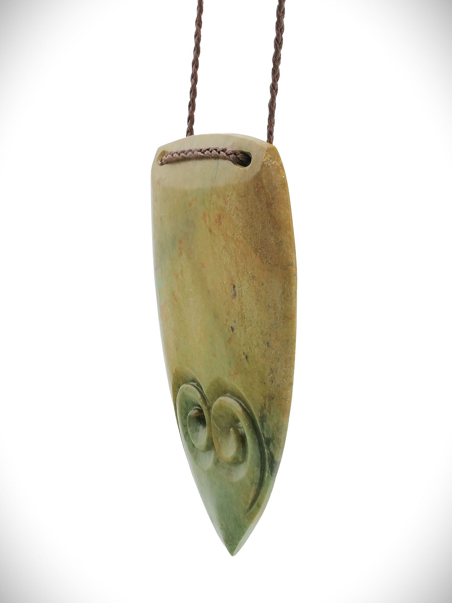 Moko Pounamu Rei Niho NZ Genuine Raukaraka Greenstone - Onamalutu