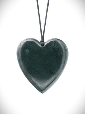 Moko Pounamu Manawa (Heart) NZ Genuine Serpentinite Greenstone - Wharehine Moko Pounamu Manawa (Heart) NZ Genuine Serpentinite Greenstone - Wharehine