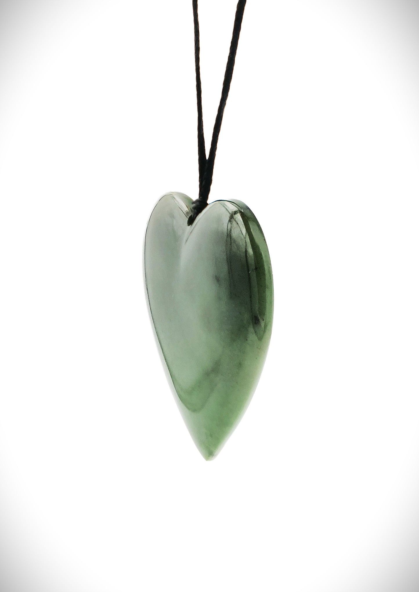 Moko Pounamu Manawa (Heart) NZ Genuine Inanga Greenstone - Wharetana