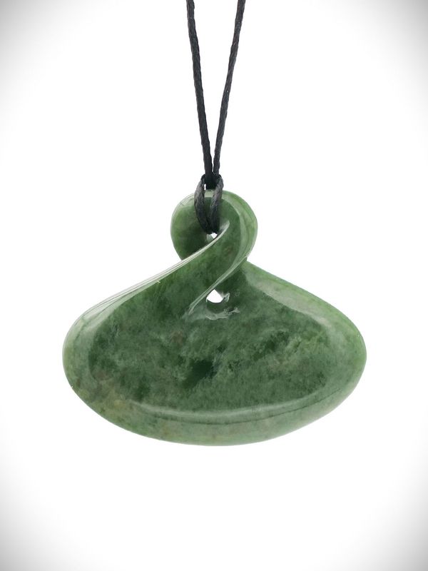 Moko Pounamu Pikorua (Twist) NZ Genuine Marsden Flower Greenstone - Wheki Moko Pounamu Pikorua (Twist) NZ Genuine Marsden Flower Greenstone - Wheki