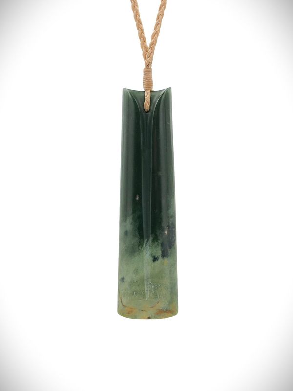 Moko Pounamu Toki Genuine NZ Kawakawa Flower Greenstone - Rangikapiti