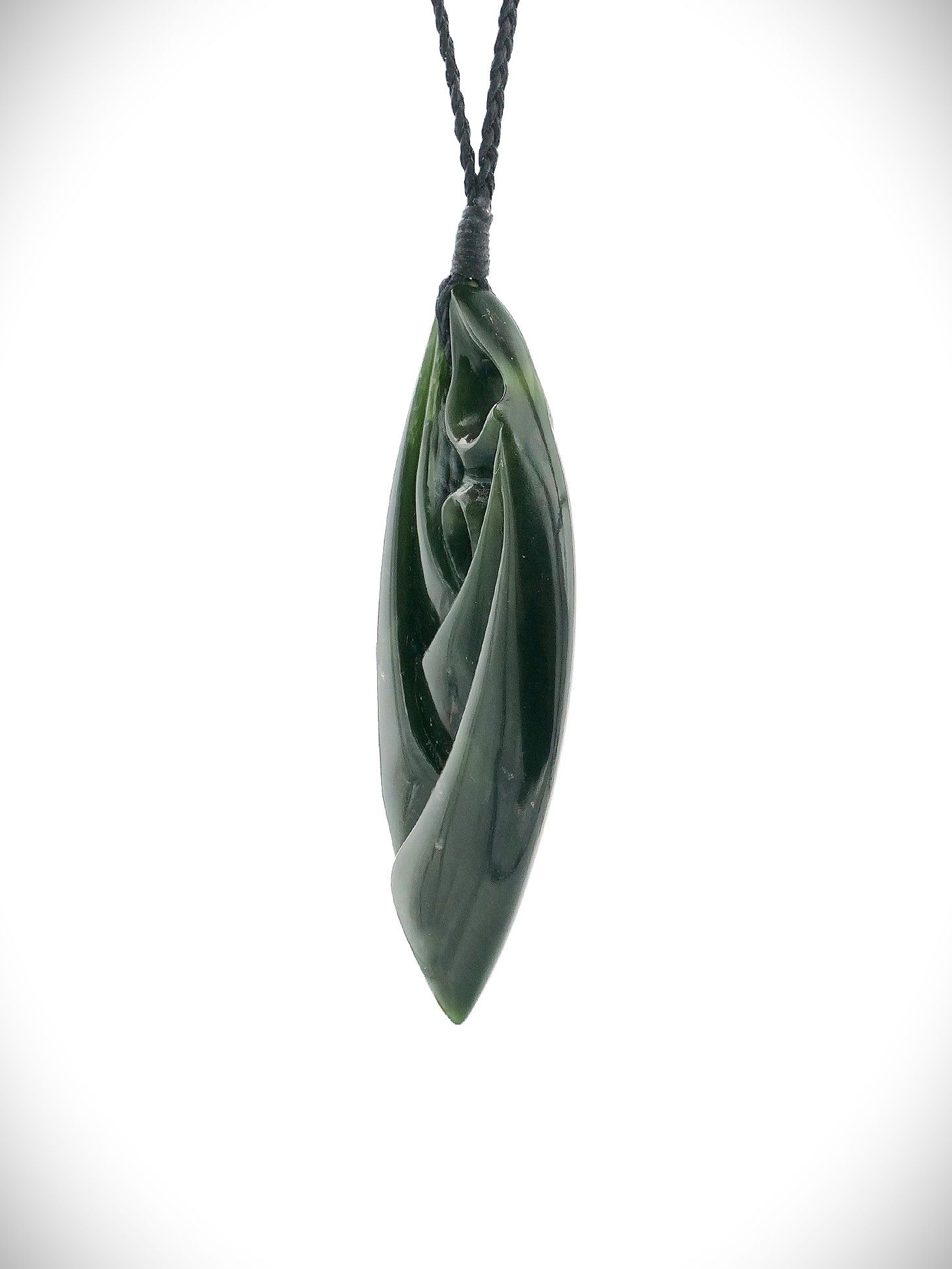 Moko Pounamu Manaia in Flower NZ Genuine Kawakawa Greenstone - Maheno