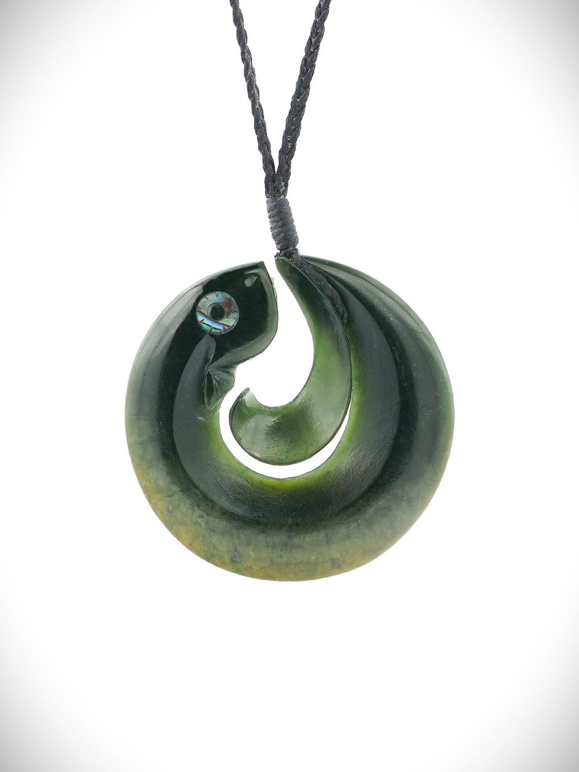 Moko Pounamu Koropepe NZ Genuine Kawakawa Flower Greenstone - Awatuna