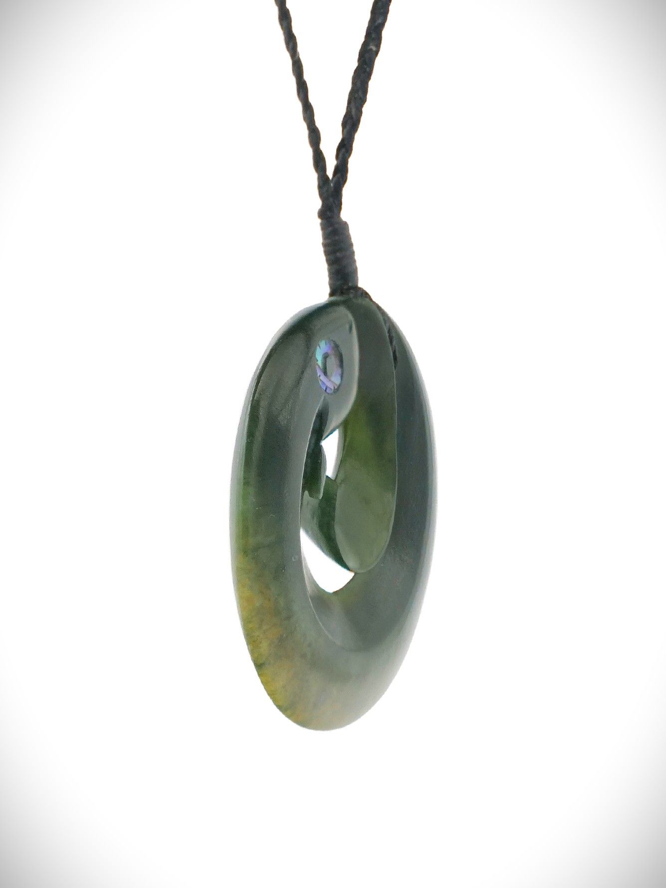 Moko Pounamu Koropepe NZ Genuine Kawakawa Flower Greenstone - Awatuna
