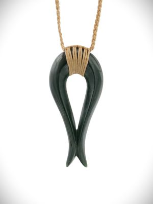 Moko Pounamu Artistic Design Genuine NZ Kawakawa Greenstone - Hukatere Moko Pounamu Artistic Design Genuine NZ Kawakawa Greenstone - Hukatere