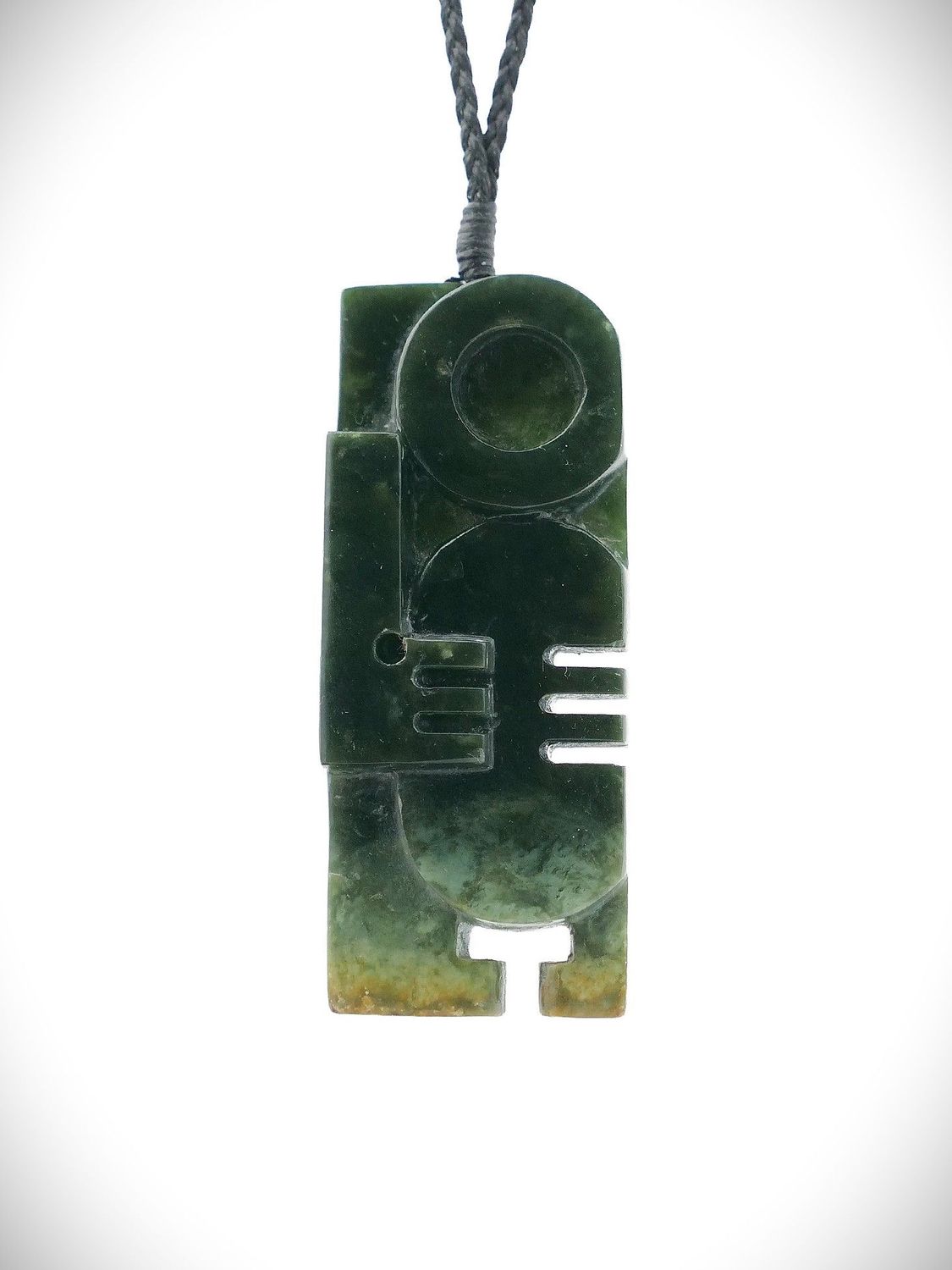 Moko Pounamu Manaia NZ Genuine Kawakawa Flower Greenstone - Pouto