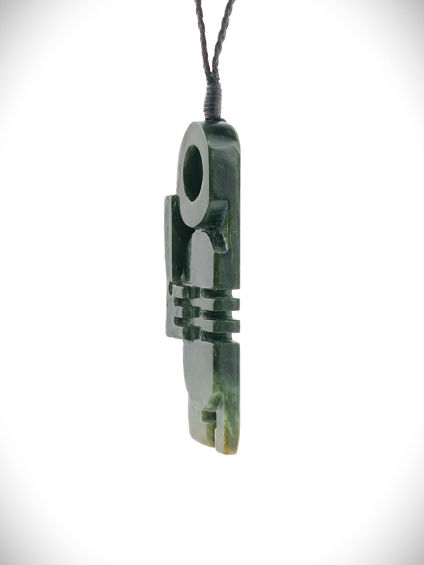 Moko Pounamu Manaia NZ Genuine Kawakawa Flower Greenstone - Pouto