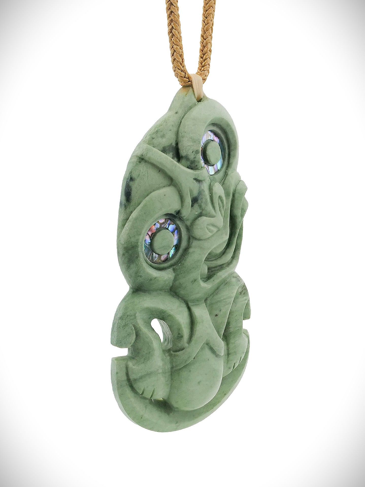 Moko Pounamu Hei Tiki NZ Genuine Auhunga Greenstone - Tinopai