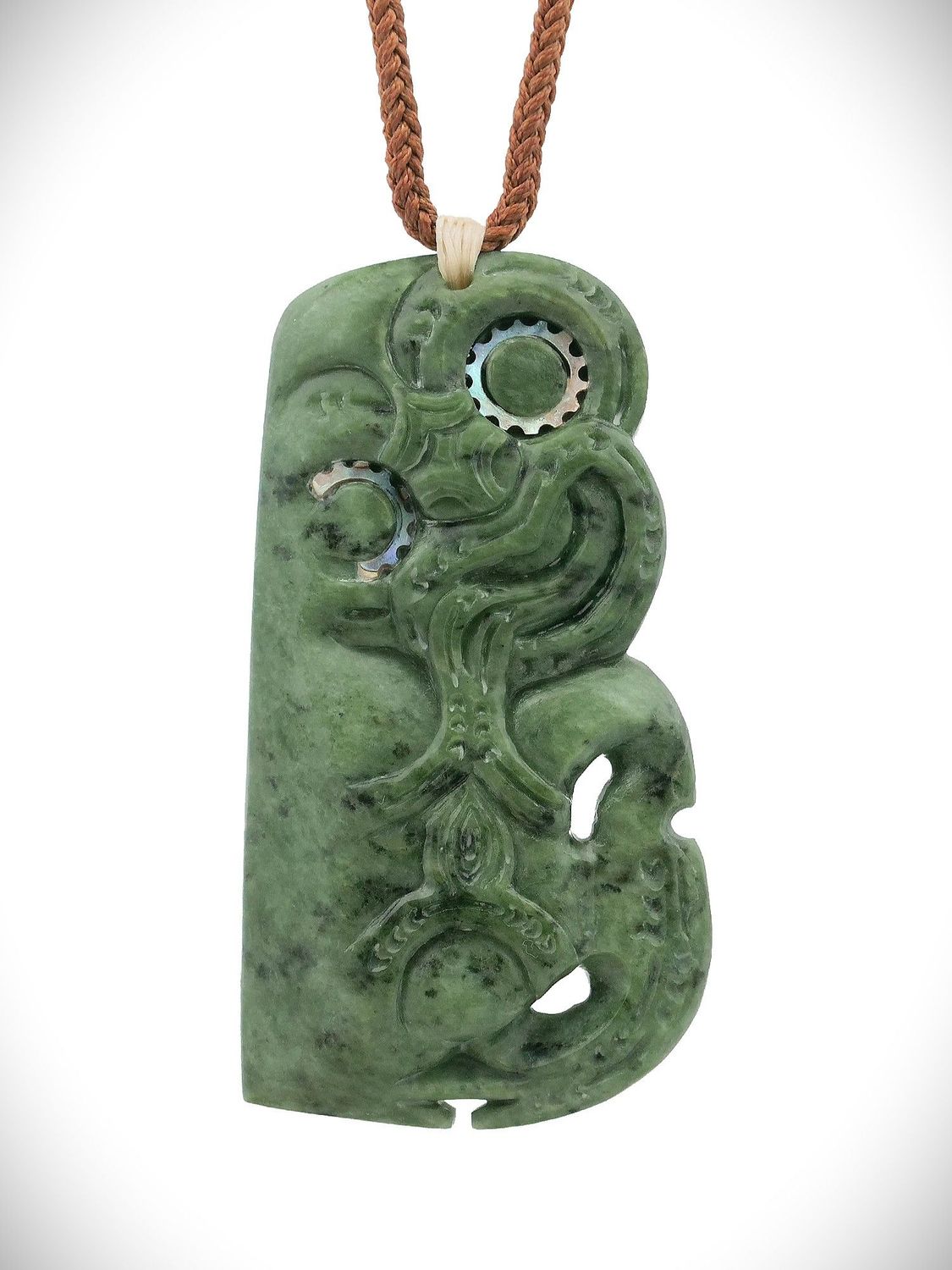 Moko Pounamu Hei Tiki NZ Genuine Auhunga Greenstone - Mataia