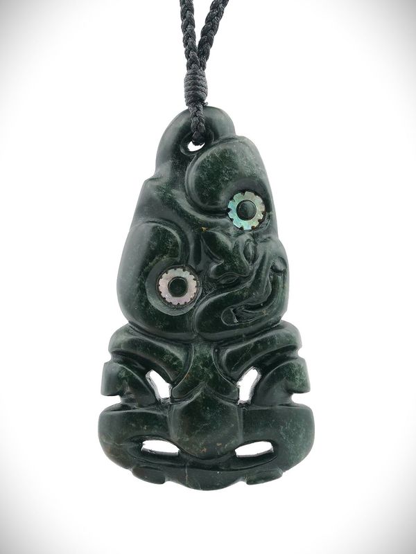Moko Pounamu Hei Tiki NZ Genuine Kawakawa Greenstone - Arapohue Moko Pounamu Hei Tiki NZ Genuine Kawakawa Greenstone - Arapohue