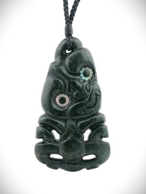 Moko Pounamu Hei Tiki NZ Genuine Kawakawa Greenstone - Arapohue Moko Pounamu Hei Tiki NZ Genuine Kawakawa Greenstone - Arapohue