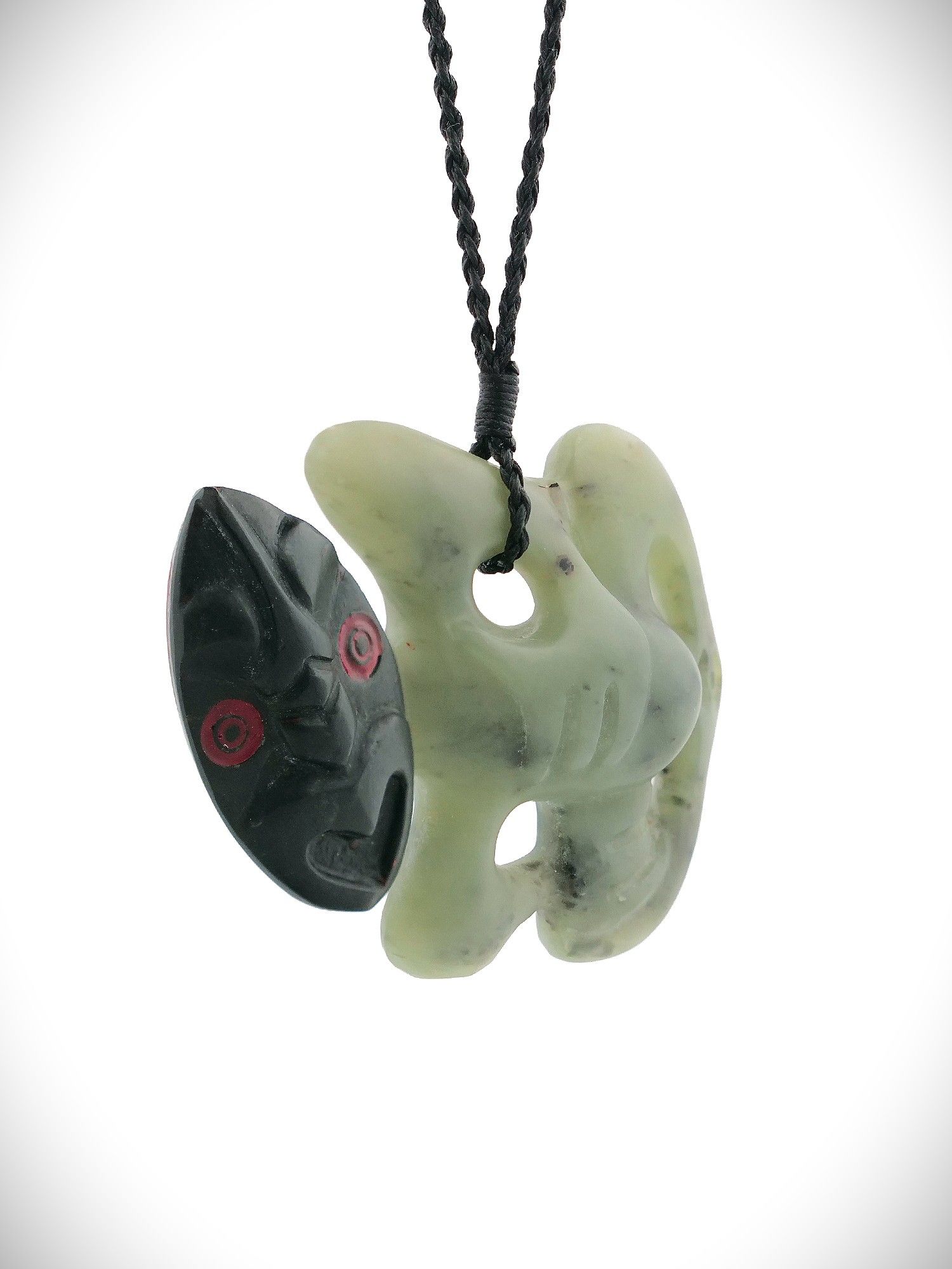 Moko Pounamu Hei Tiki NZ Genuine Hapopo Kawakawa Greenstone - Toa