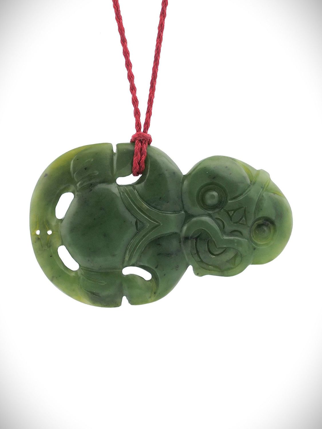 Moko Pounamu Hei Tiki NZ Genuine Kawakawa Greenstone - Waitoki Moko Pounamu Hei Tiki NZ Genuine Kawakawa Greenstone - Waitoki