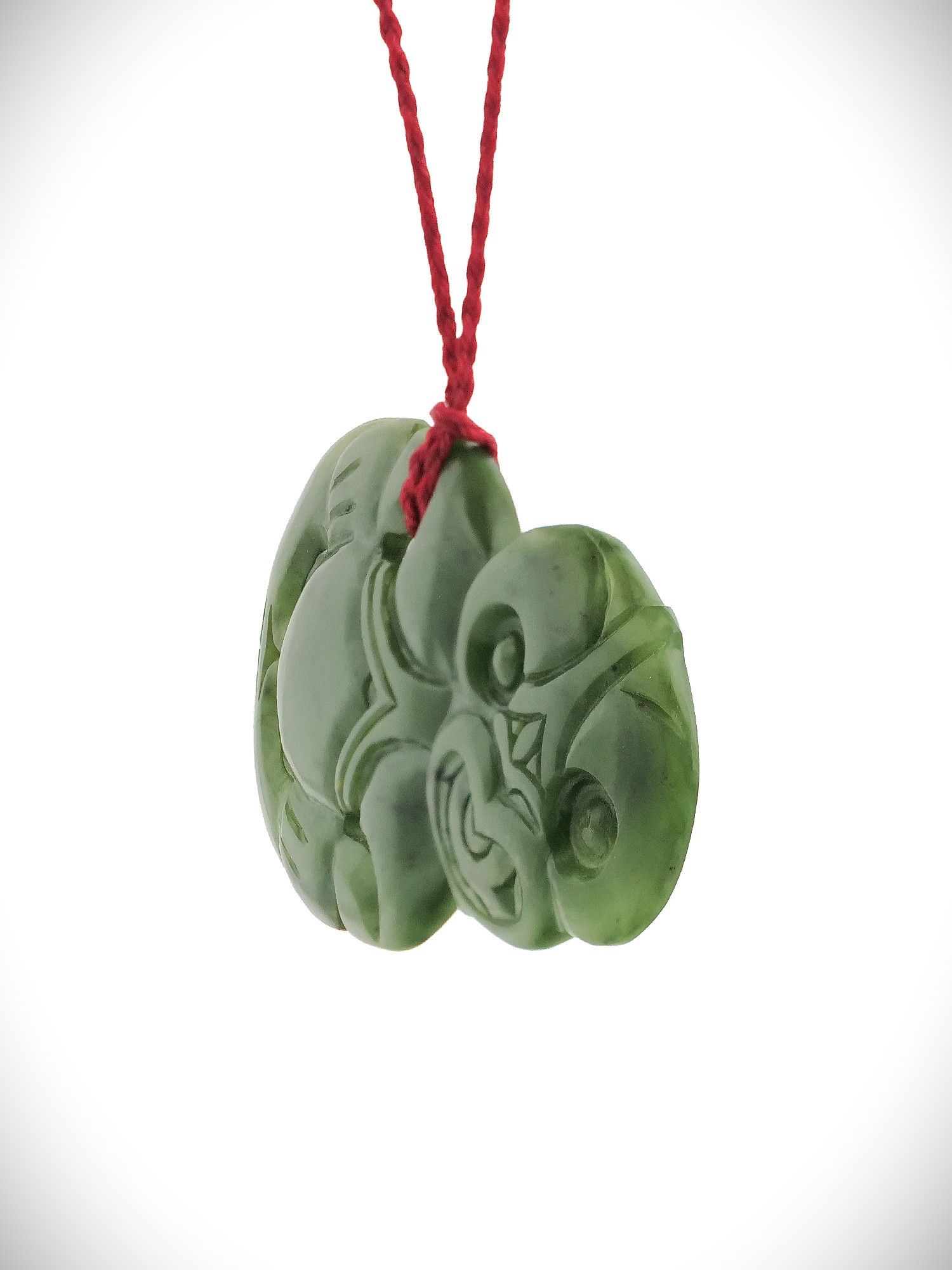 Moko Pounamu Hei Tiki NZ Genuine Kawakawa Greenstone - Waitoki