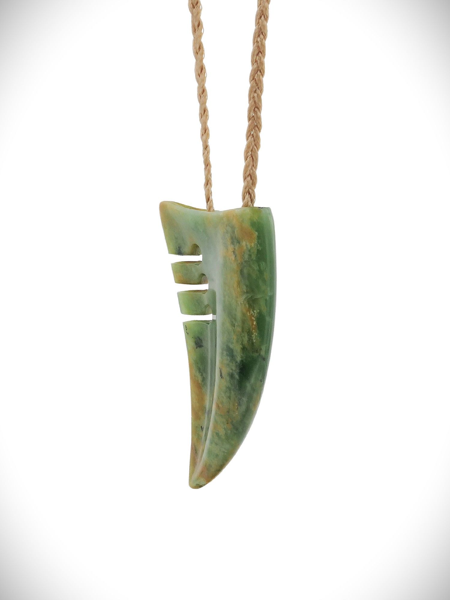Moko Pounamu Rei Niho Genuine NZ Kahurangi Flower Greenstone - Kaihu