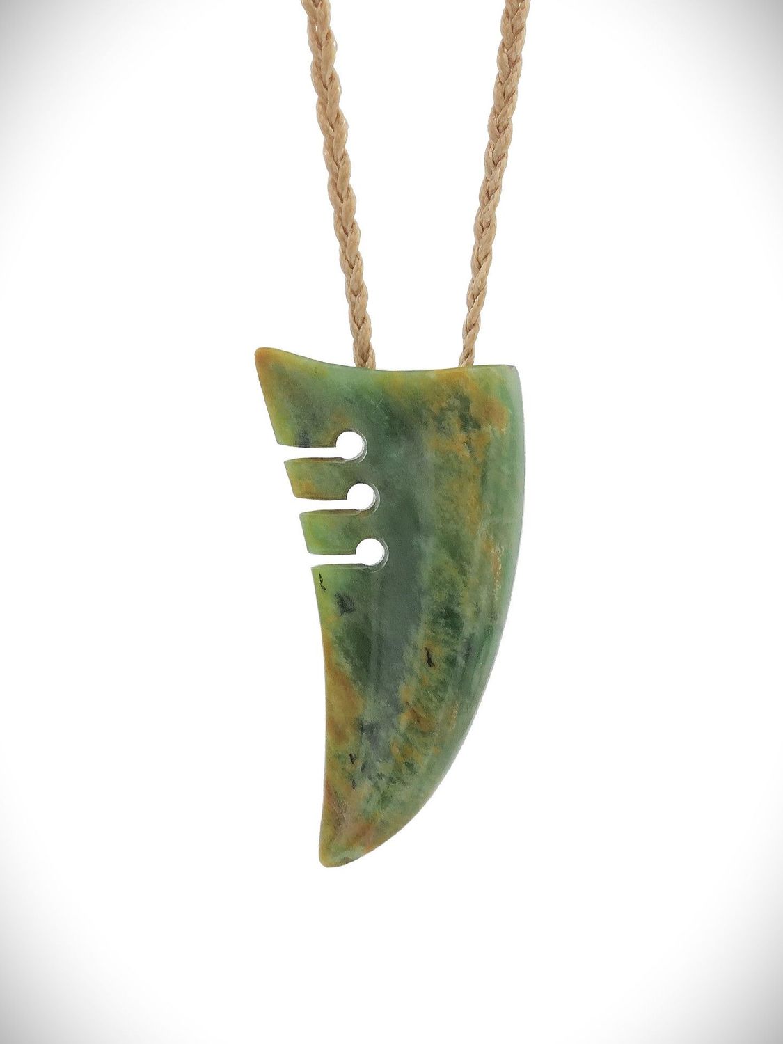 Moko Pounamu Rei Niho Genuine NZ Kahurangi Flower Greenstone - Kaihu