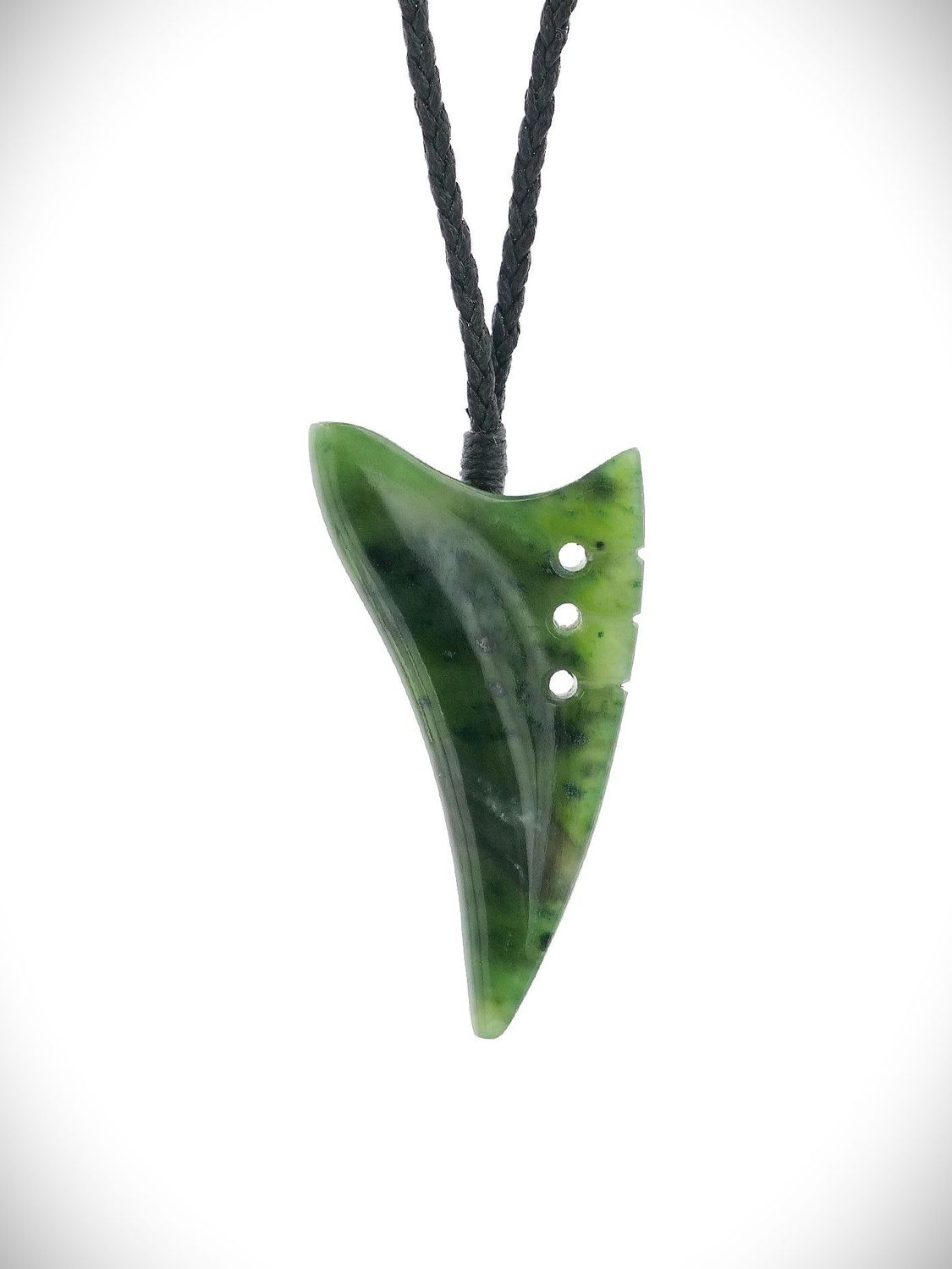 Moko Pounamu Rei Niho Genuine NZ Kawakawa Greenstone - Waiatarua