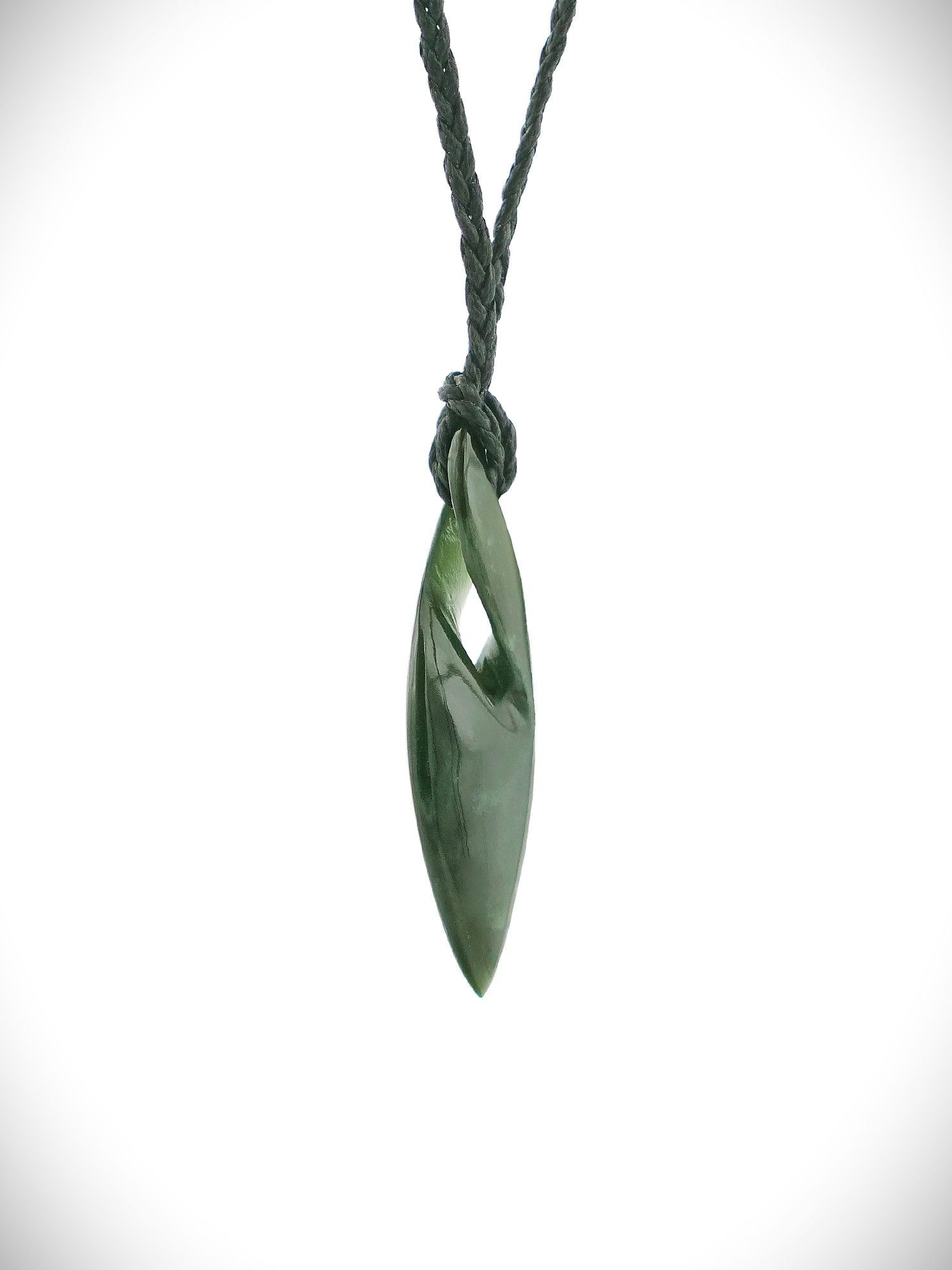Moko Pounamu Pikorua (Twist) Genuine NZ Kawakawa Greenstone - Pukehina