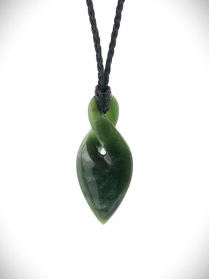 Moko Pounamu Pikorua (Twist) Genuine NZ Kawakawa Greenstone - Pukehina Moko Pounamu Pikorua (Twist) Genuine NZ Kawakawa Greenstone - Pukehina
