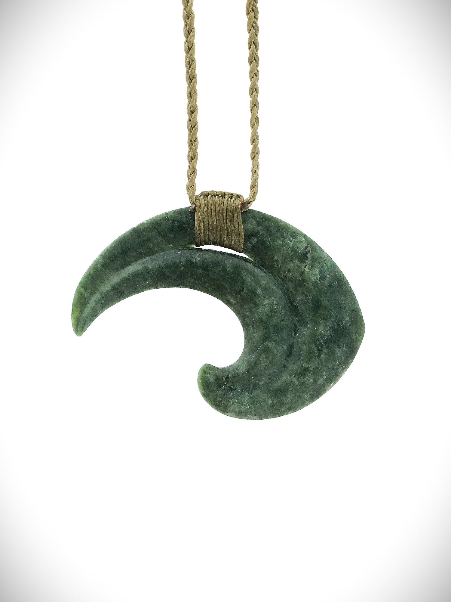 Moko Pounamu Contemporary Twin Koru's NZ Genuine Kawakawa Greenstone - Ahuroa