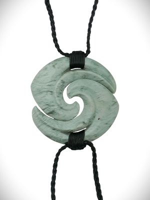 Moko Pounamu Contemporary Twin Koru's NZ Genuine Auhunga Greenstone - Otahuti Moko Pounamu Contemporary Twin Koru's NZ Genuine Auhunga Greenstone - Otahuti