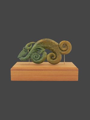 Moko Pounamu Manaia NZ Genuine Raukaraka Greenstone - Kaiwhare Moko Pounamu Manaia NZ Genuine Raukaraka Greenstone - Kaiwhare