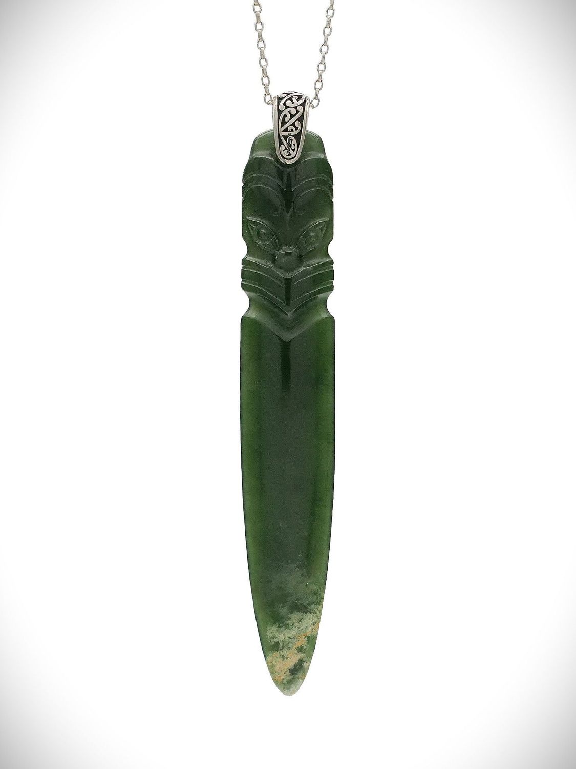 Moko Pounamu Arero Upoko NZ Genuine Kawakawa Greenstone - Parau Moko Pounamu Arero Upoko NZ Genuine Kawakawa Greenstone - Parau