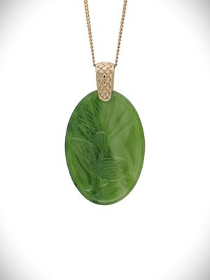 Moko Pounamu Piwakawaka NZ Genuine Kahurangi Greenstone & 9ct Gold - Ngatea Moko Pounamu Piwakawaka NZ Genuine Kahurangi Greenstone & 9ct Gold - Ngatea