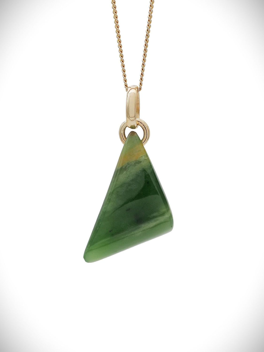 Moko Pounamu Kuru NZ Genuine Kahurangi  flower Greenstone 9ct Gold - Karaka