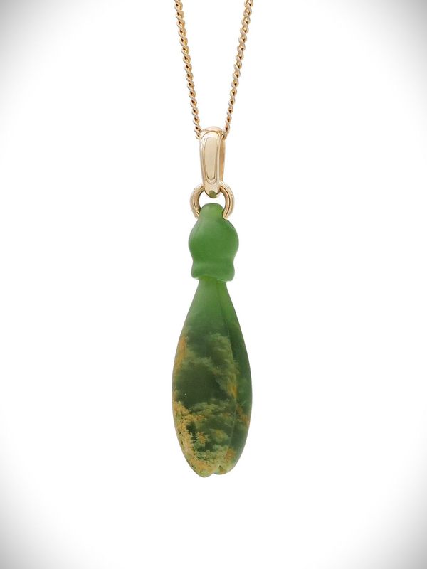 Moko Pounamu Kowhai Flower Genuine NZ Kahurangi Flower Greenstone - Tuakau Moko Pounamu Kowhai Flower Genuine NZ Kahurangi Flower Greenstone - Tuakau