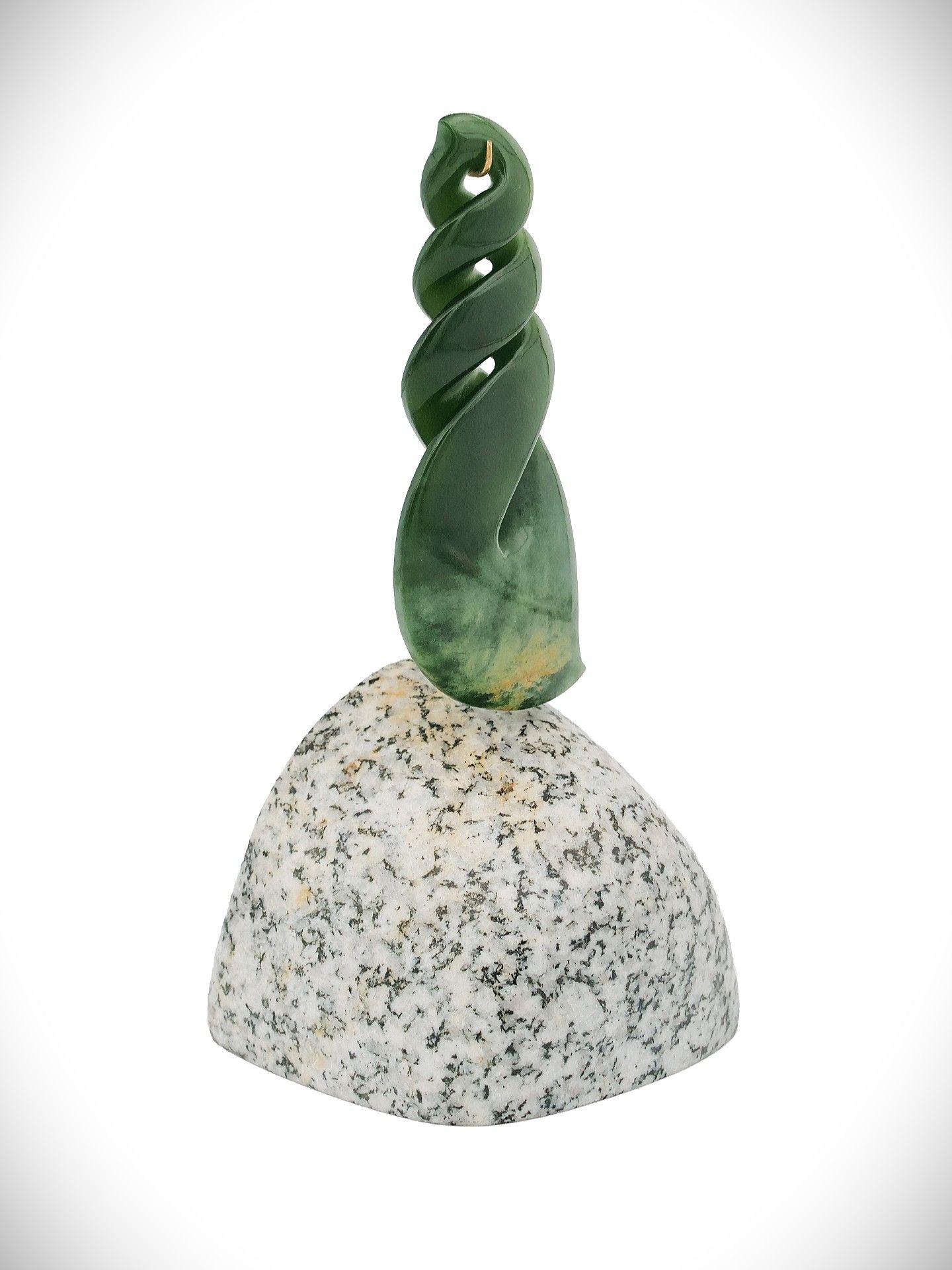 Moko Pounamu Triple Pikorua NZ Genuine Marsden Flower Greenstone - Te Toro
