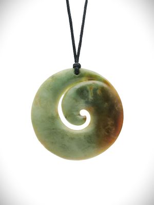 Moko Pounamu Koru Genuine NZ Inanga Greenstone - Patumahoe Moko Pounamu Koru Genuine NZ Inanga Greenstone - Patumahoe