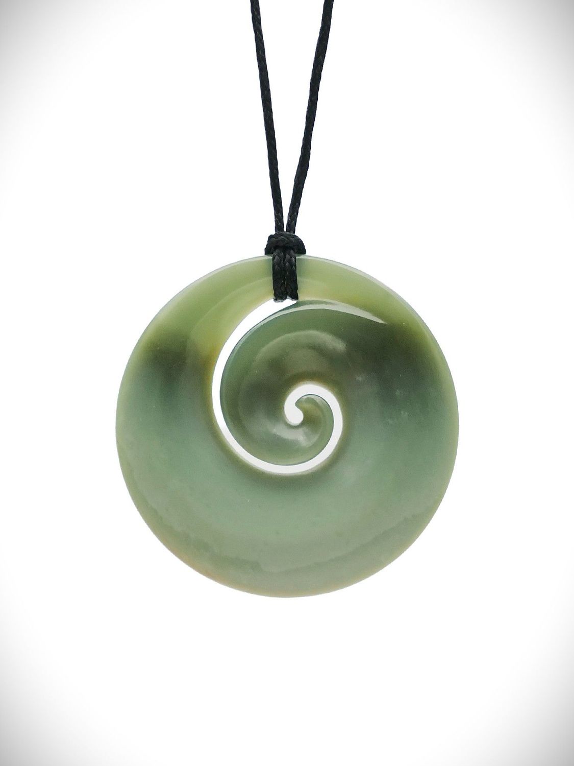 Moko Pounamu Koru Genuine NZ Inanga Greenstone - Pukekohe