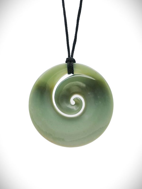 Moko Pounamu Koru Genuine NZ Inanga Greenstone - Pukekohe Moko Pounamu Koru Genuine NZ Inanga Greenstone - Pukekohe