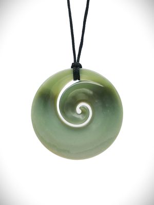 Moko Pounamu Koru Genuine NZ Inanga Greenstone - Pukekohe Moko Pounamu Koru Genuine NZ Inanga Greenstone - Pukekohe