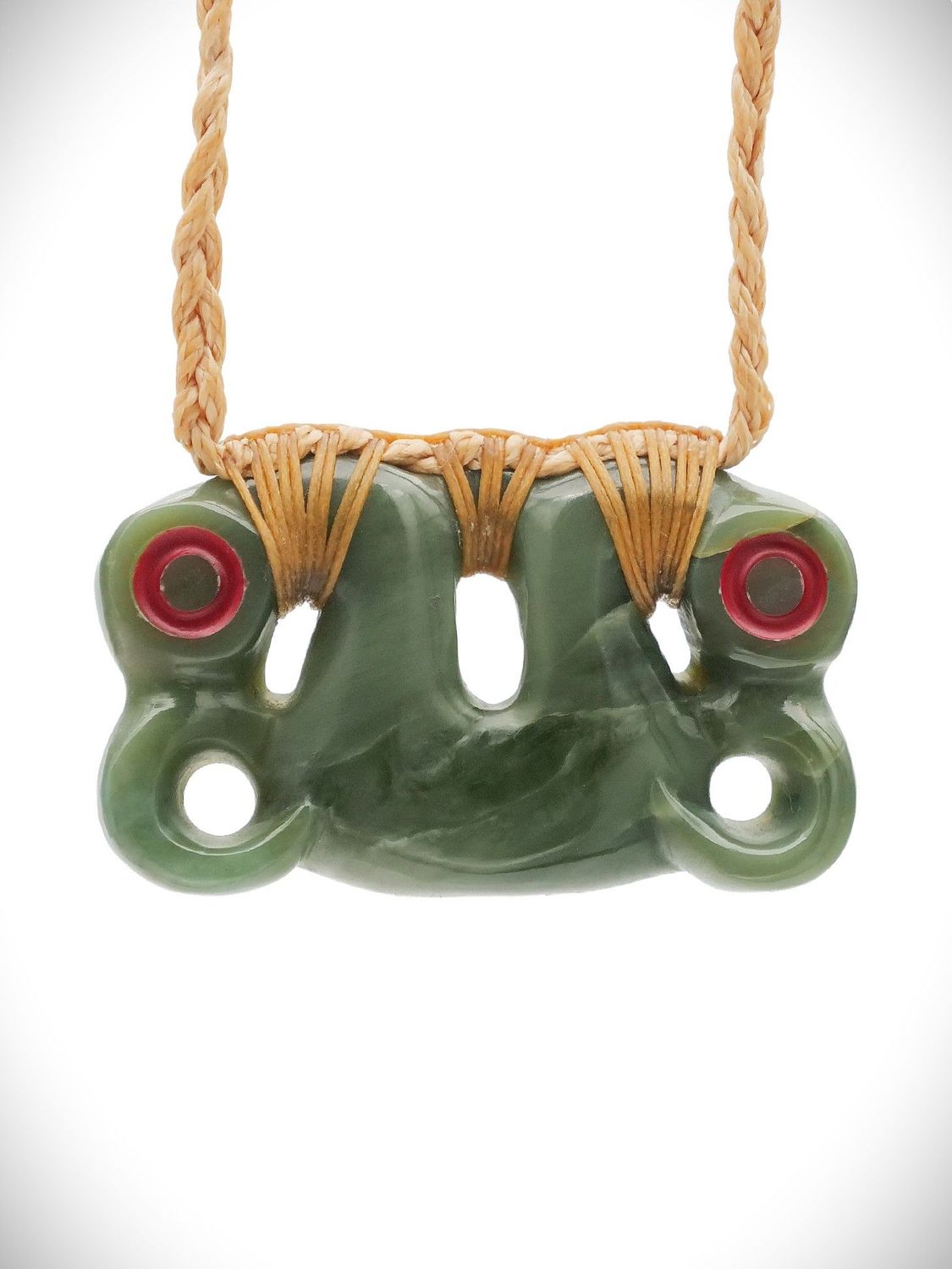 Moko Pounamu Peka Peka NZ Genuine Inanga Greenstone - Aongatete