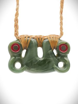 Moko Pounamu Peka Peka NZ Genuine Inanga Greenstone - Aongatete